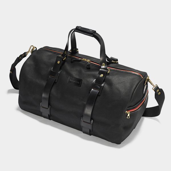 Croots Vintage Canvas Duffle Bag Holdall - Weekender - Schwarz