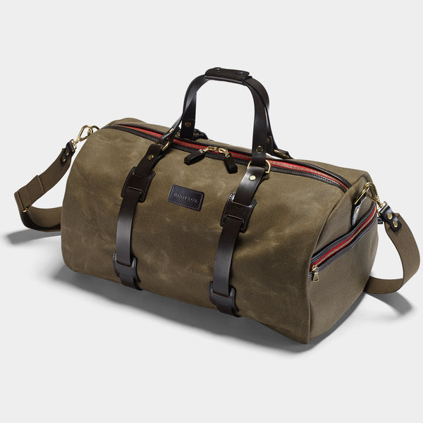 Croots Vintage Canvas Duffle Bag Holdall - Weekender - Olive