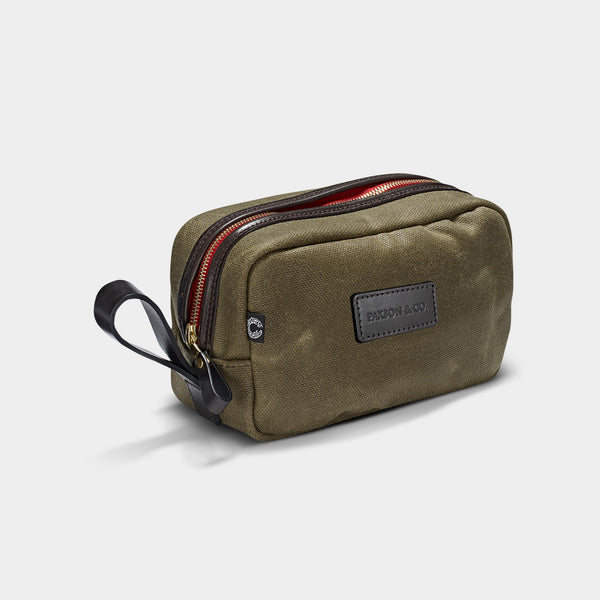 Croots Vintage Canvas Wash Bag - Kulturbeutel - Olive